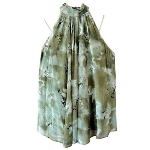 ANTHROPOLOGIE Floral Print Flowy Sleeveless Halter Blouse Open Back Size 1X NEW - Picture 4 of 11
